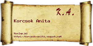 Korcsok Anita névjegykártya